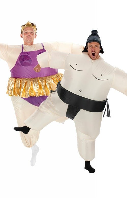 Inflatable Ballerina & Sumo Couples Costume - Fancydress.com
