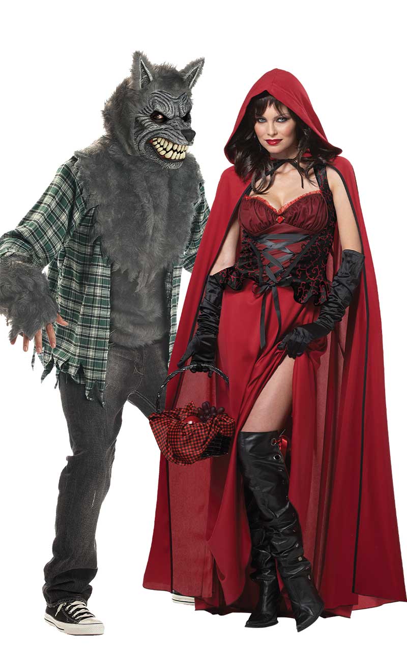 Sexy Riding Hood & Wolf Couples Costume - Fancydress.com
