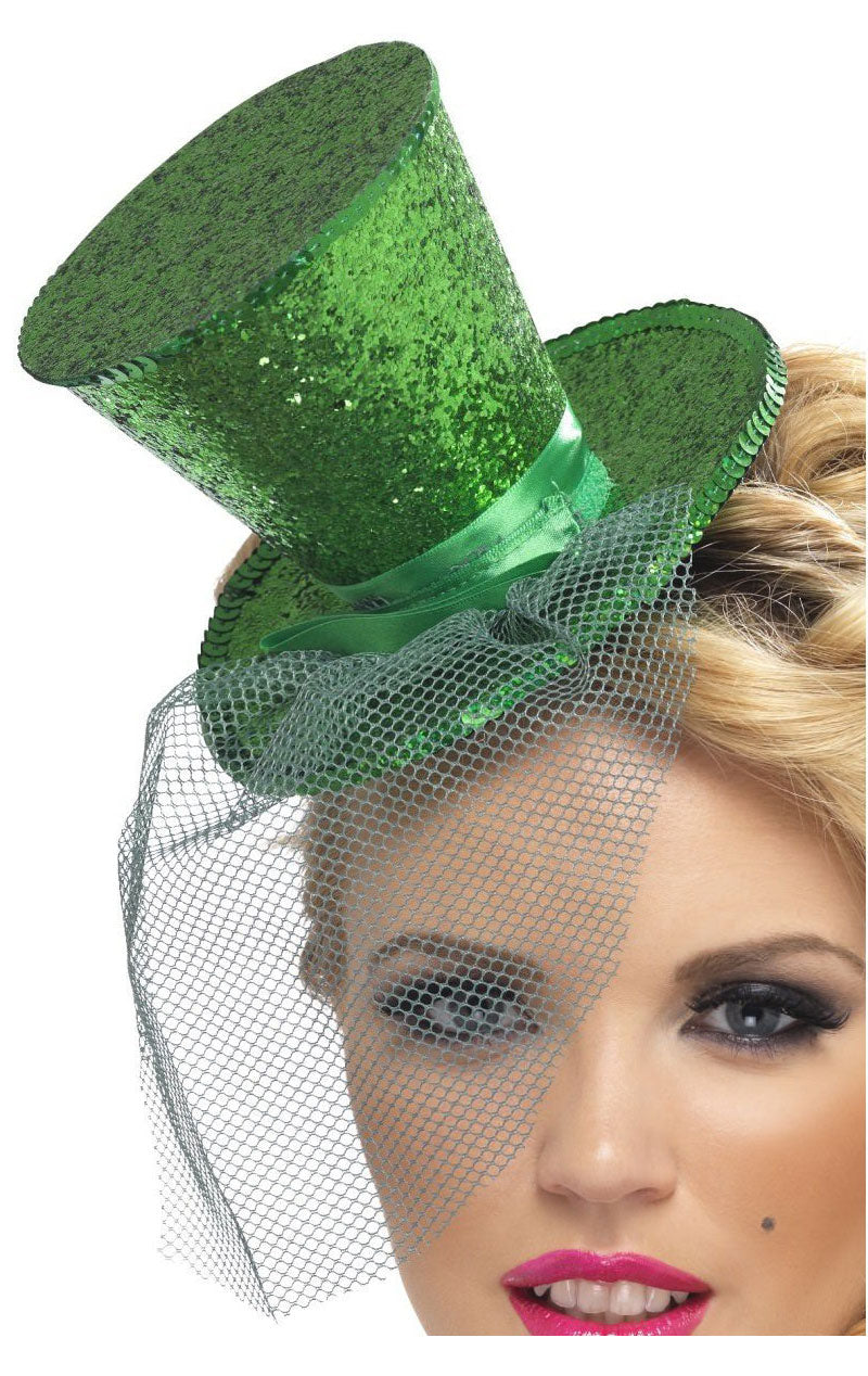 Womens Mini Green Top Hat Accessory