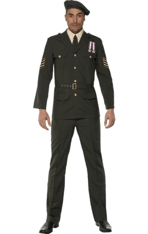 Mens Wartime Military Officer Costume