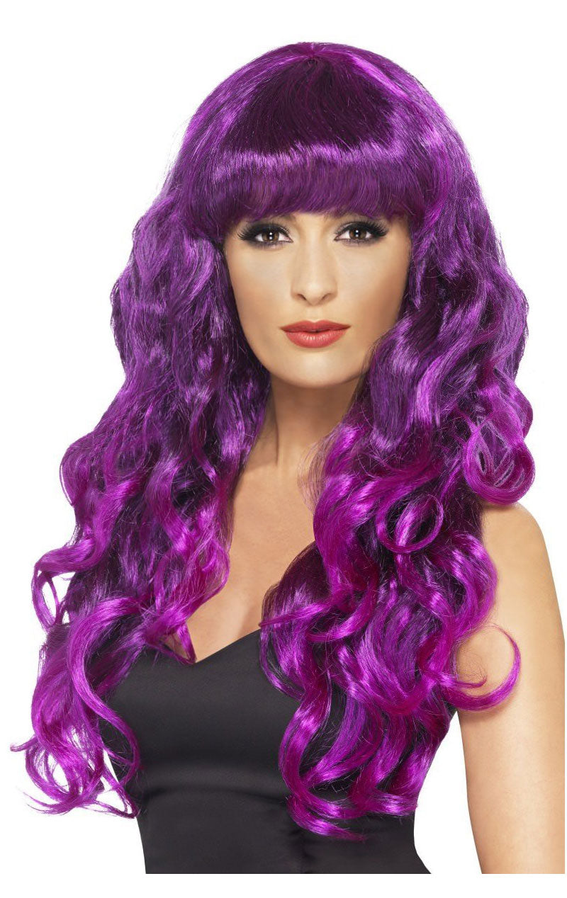 Siren Long Curly Purple Wig