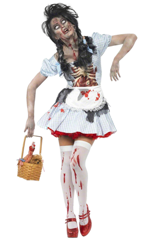 Womens Zombie Halloween Dorothy Costume