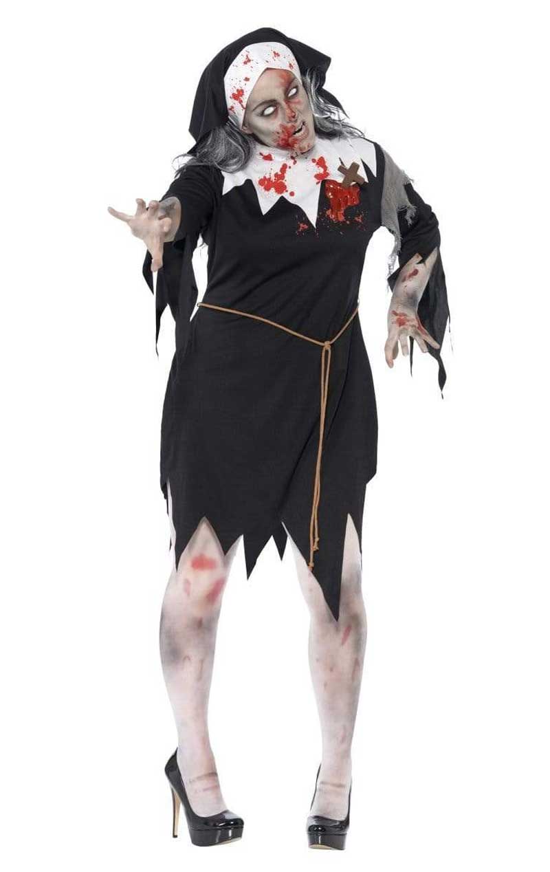 Womens Halloween Zombie Nun Costume