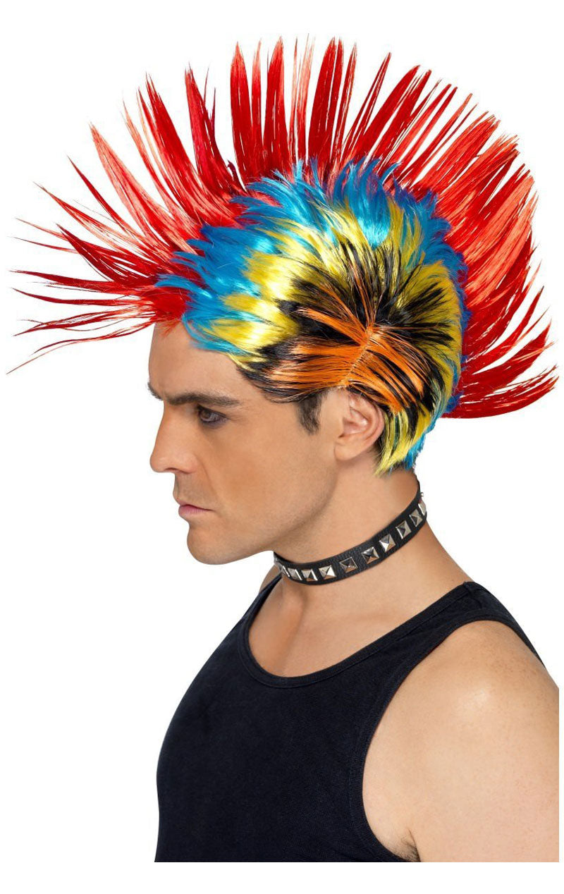 80s Multi-coloured Mohawk Wig