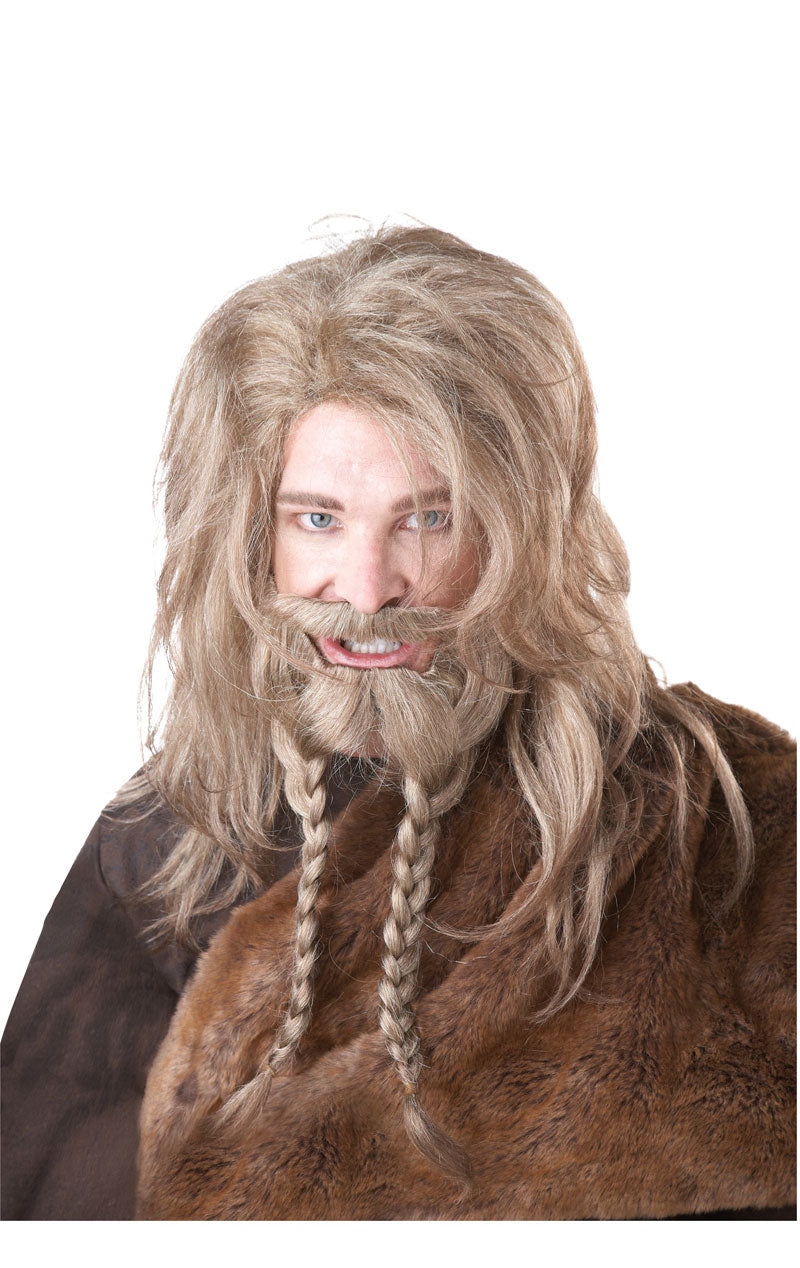 Blonde Viking Wig & Facial Hair Set