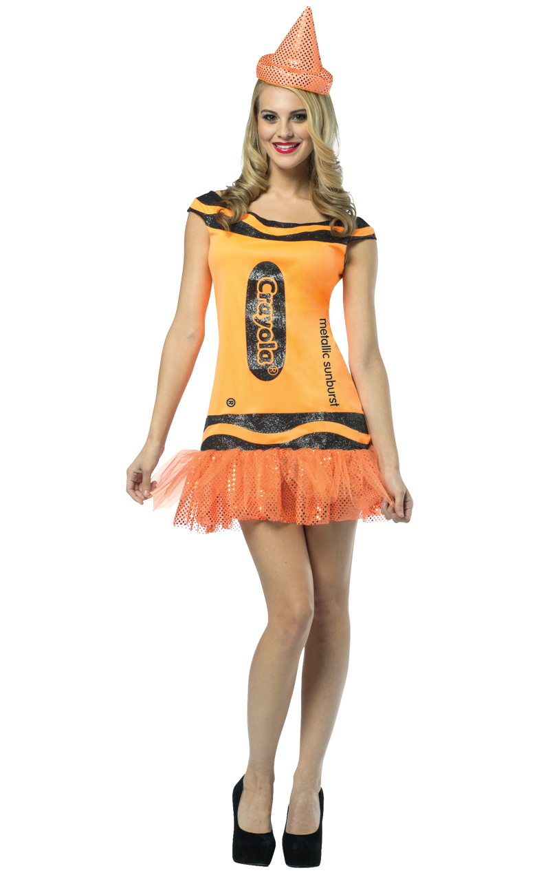 Ladies Sunburst Orange Crayola Crayon Costume