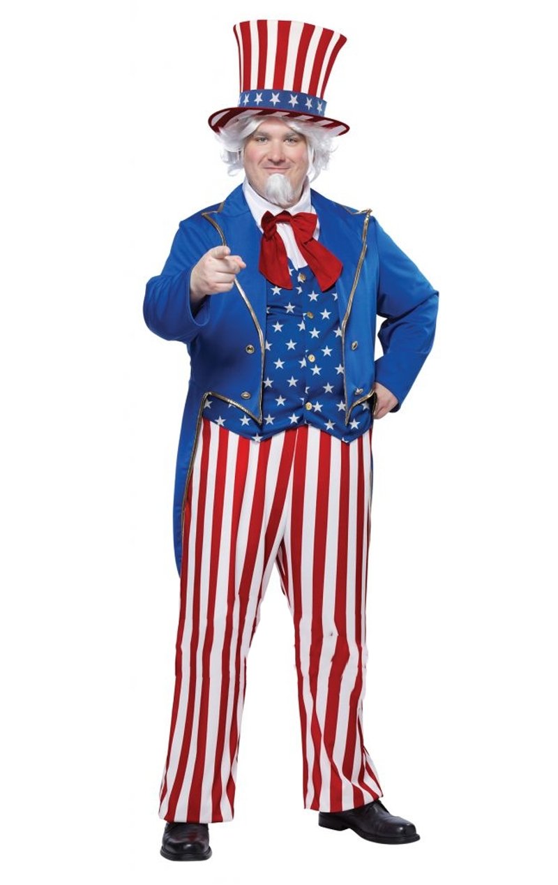 Adult Uncle Sam Plus Size Costume - Fancydress.com