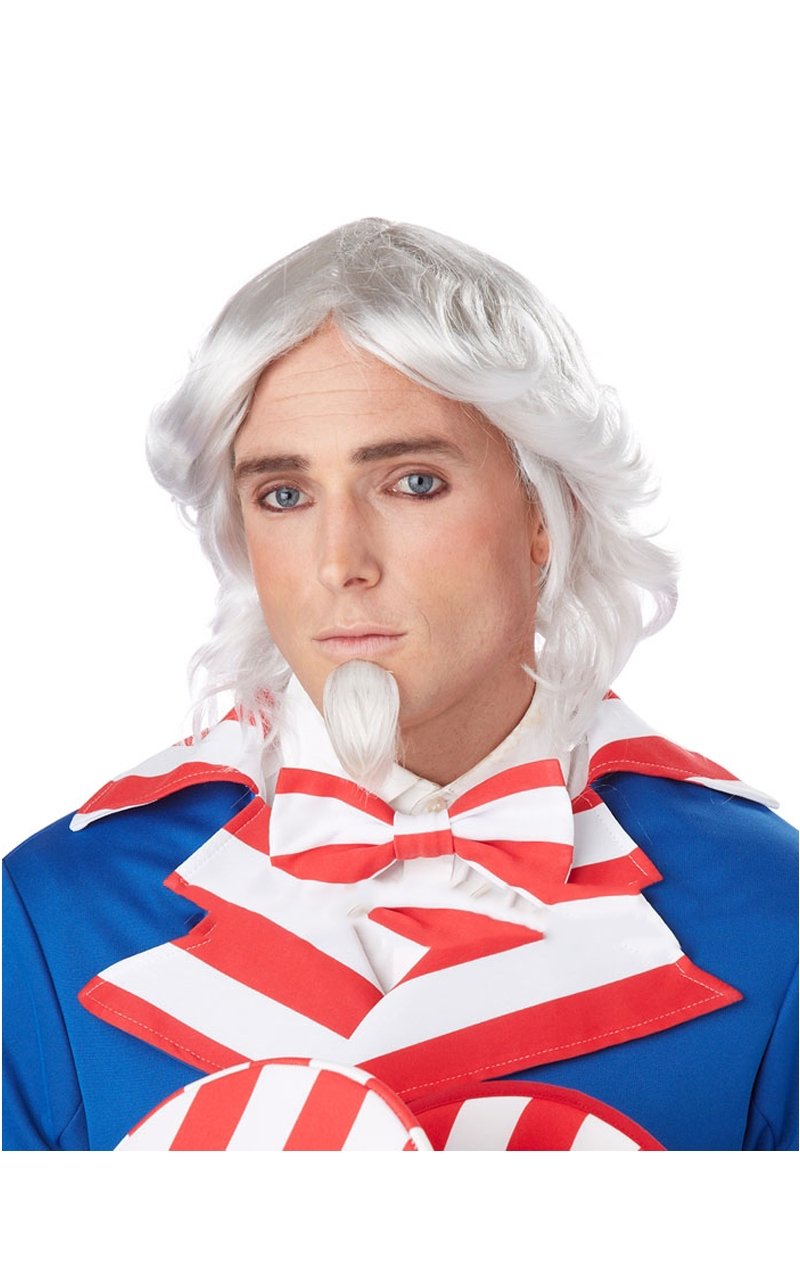 Adult Uncle Sam Wig & Chin Patch Accessory - Fancydress.com