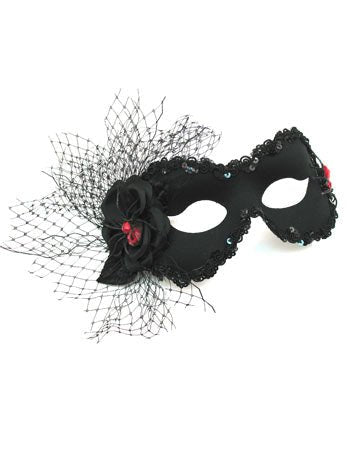 Black Masquerade Facepiece - Fancydress.com
