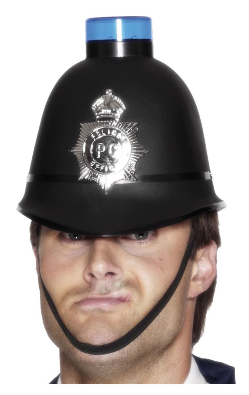 Blue Light Police Helmet Accessory - Fancydress.com