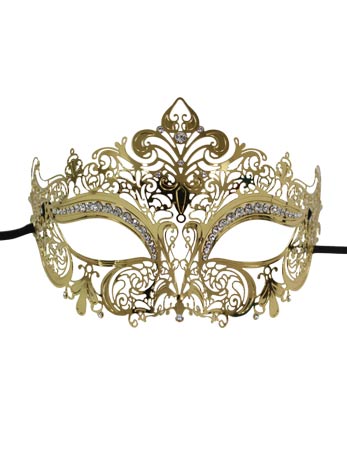Gold Metal Masquerade Facepiece - Fancydress.com