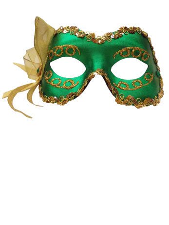 Green And Gold Masquerade Mask - Fancydress.com