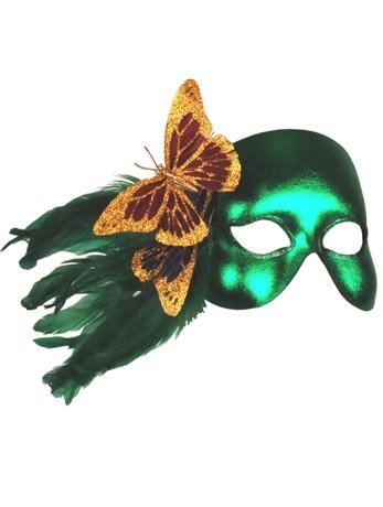 Green Garden Butterfly Facepiece - Fancydress.com
