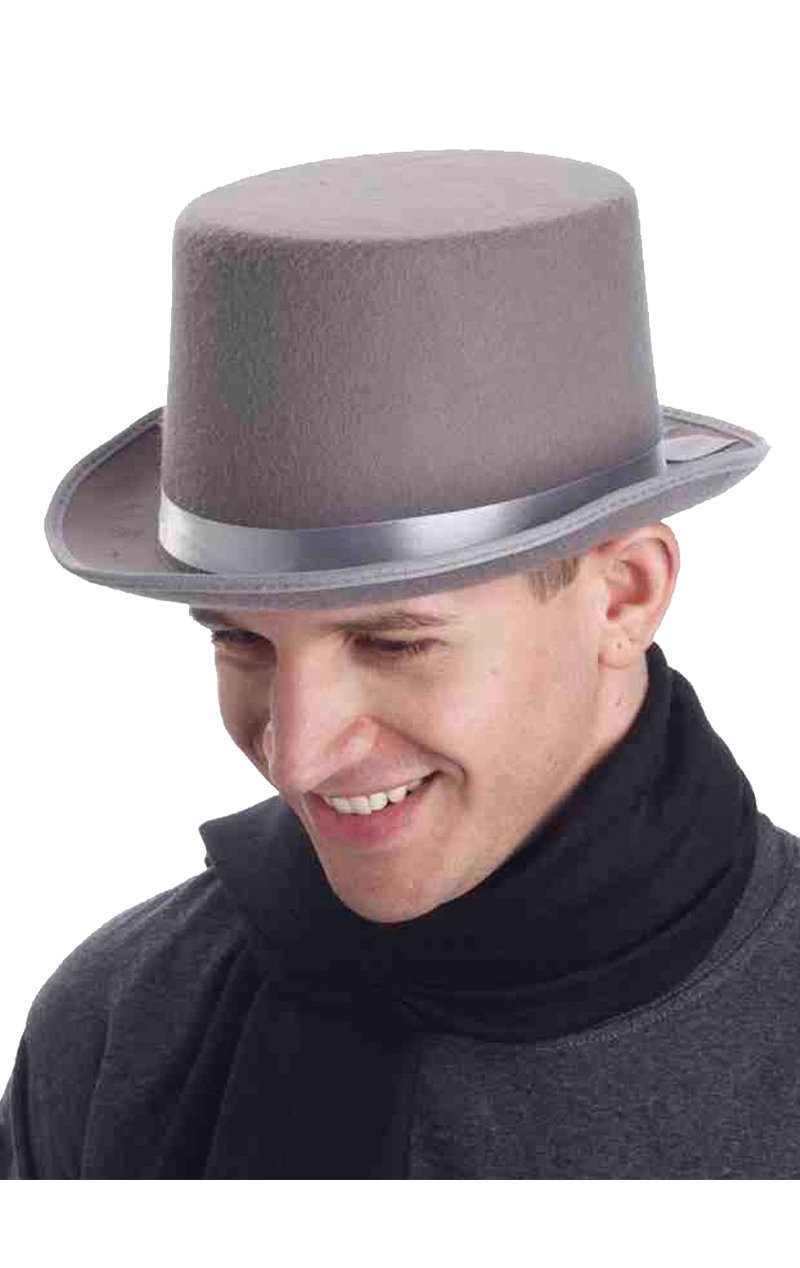 Grey Top Hat Accessory - Fancydress.com