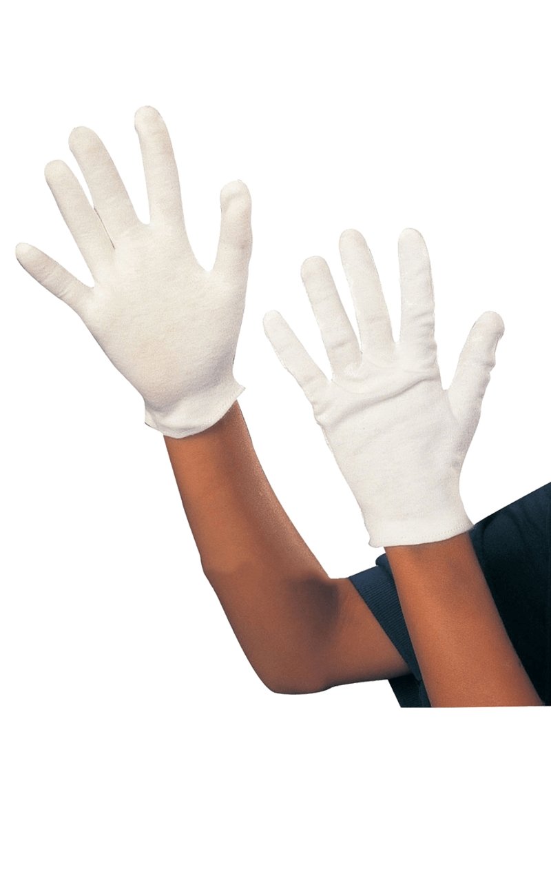 Kids White Cotton Gloves - Fancydress.com