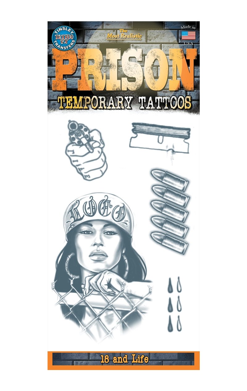 Prison tattoo set Accessory - Fancydress.com