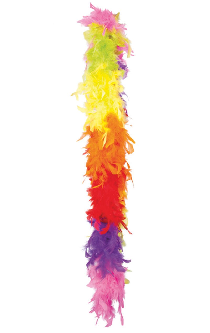 Rainbow Feather Boa Accessory - Fancydress.com