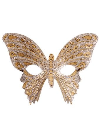 Silver and Gold Butterfly Facepiece - Fancydress.com