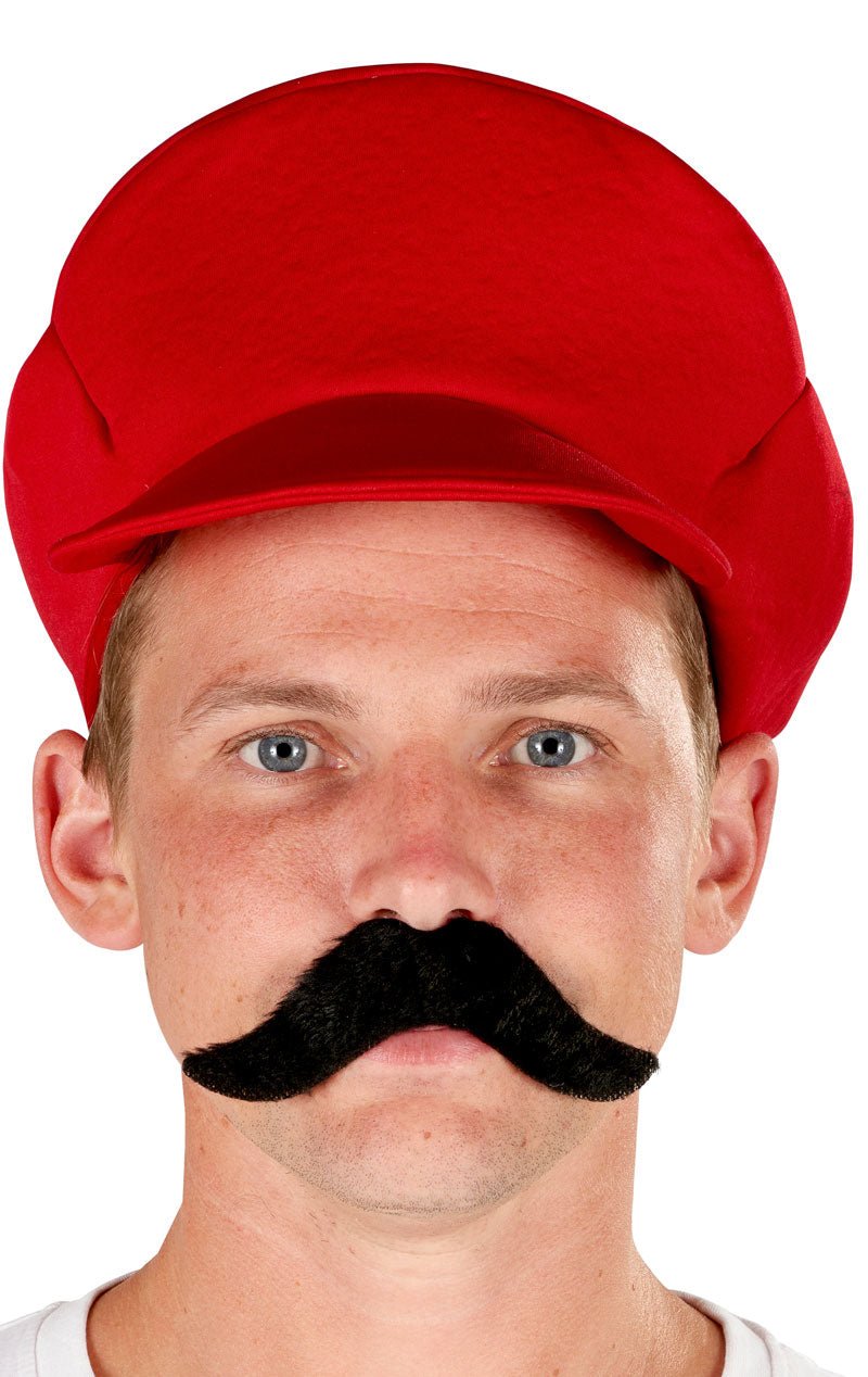 Stick-on Black Handlebar Moustache Accessory - Fancydress.com