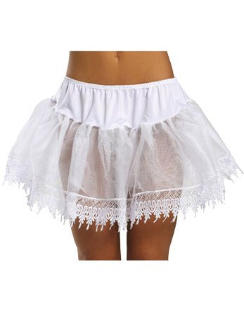 White Teardrop Lace Petticoat - Fancydress.com