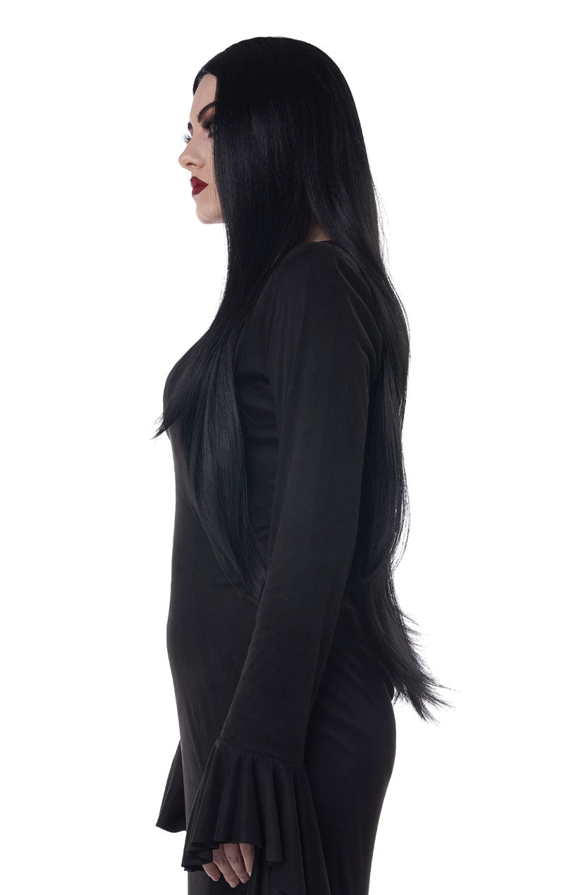 Womens Black Extra Long Cosplay Wig - Fancydress.com