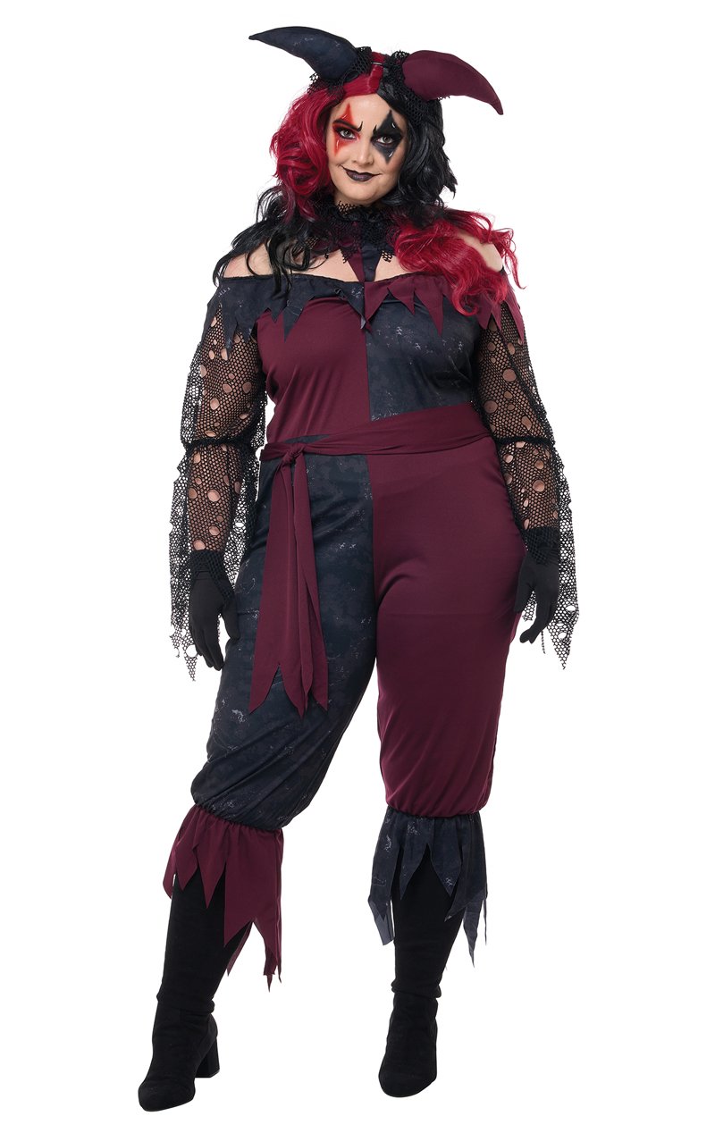 Womens Psycho Jester Plus Size Costume - Fancydress.com
