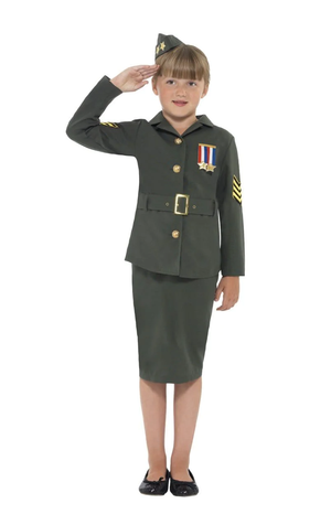 Costume de fille de l'armée WW2 pour enfants