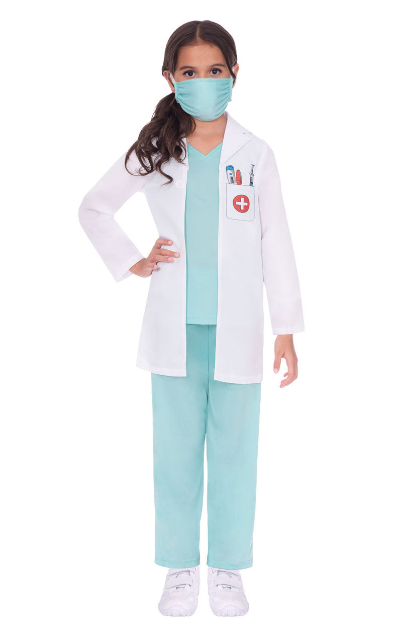 Kids Unisex Doctors Scrubs Costume