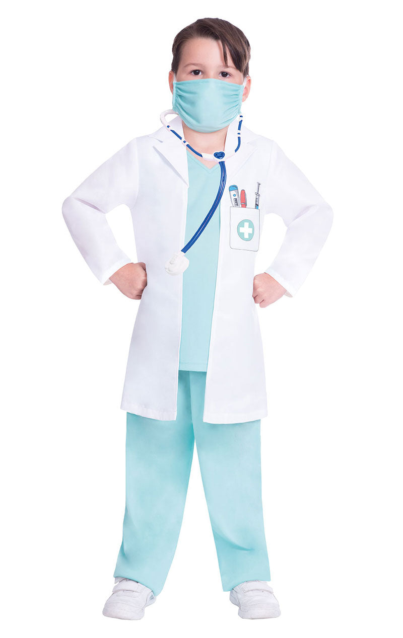 Kids Unisex Doctors Scrubs Costume