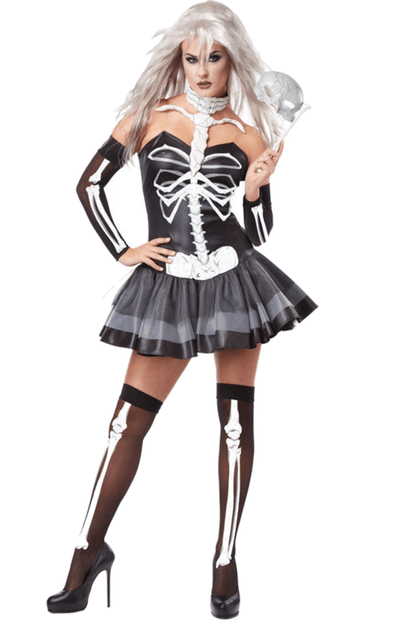 Ladies Skeleton Masquerade Costume