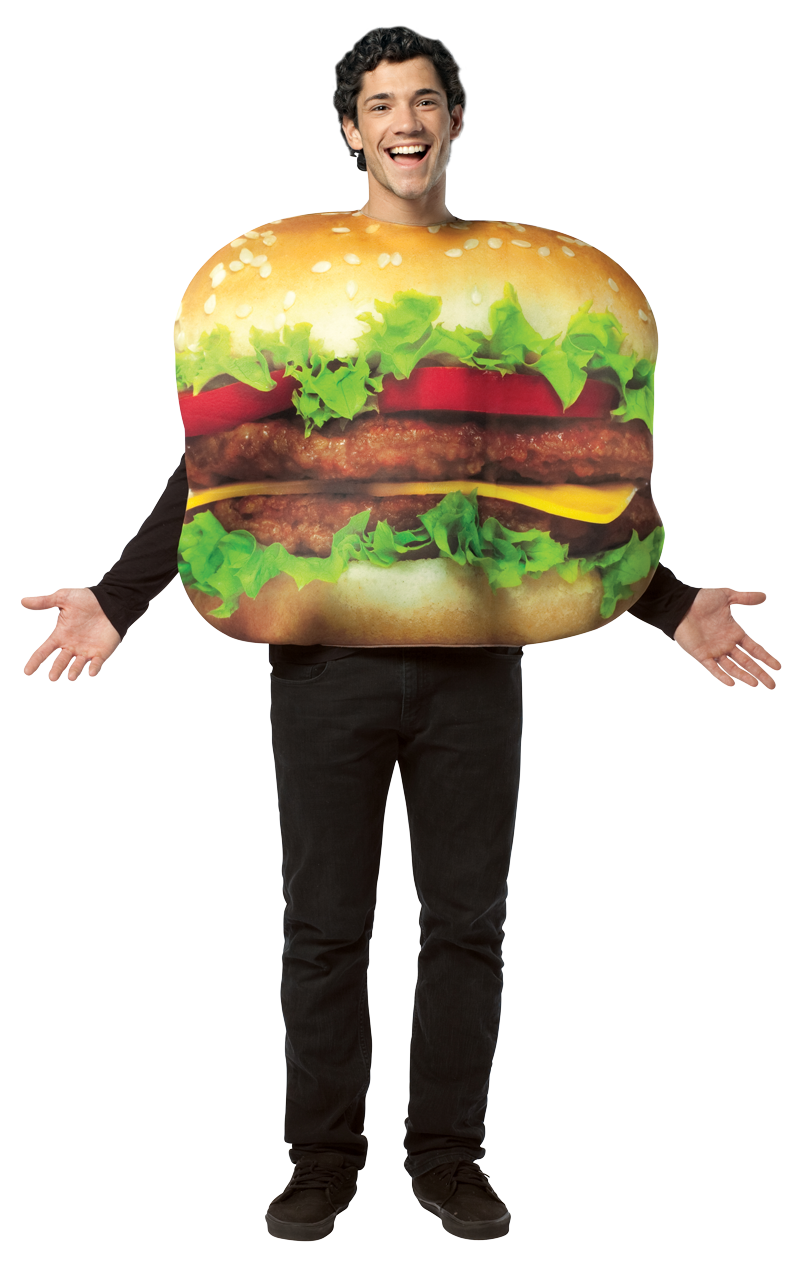 Erwachsene Doppel -Cheeseburger -Kostüm
