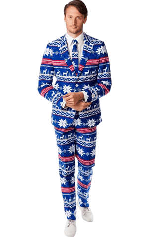 OppoSuits Herren-Weihnachtsanzug mit Rudolph-Aufdruck