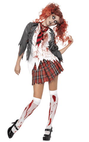 Déguisement d'écolière zombie pour femme