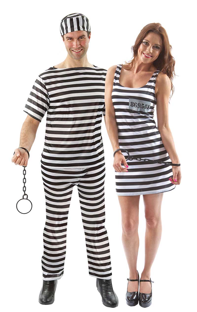 Black & White Convict Couples Costume - Fancydress.com