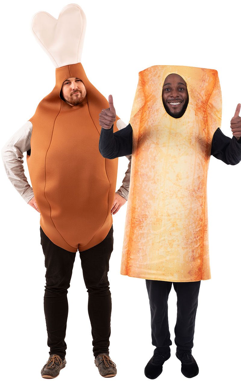 Chicken Drumstick & Chip Couples Costume - Fancydress.com