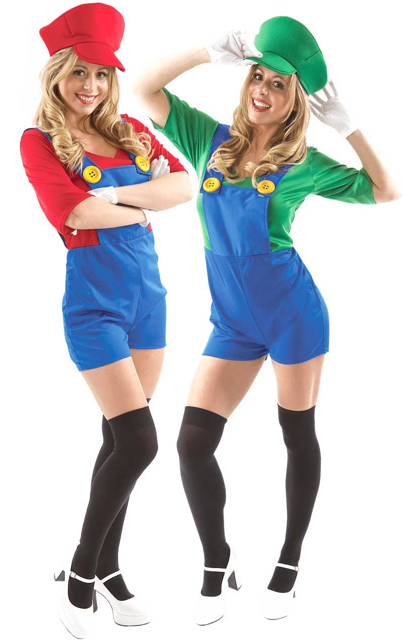 Female Super Mario & Luigi Couples Costume - Fancydress.com