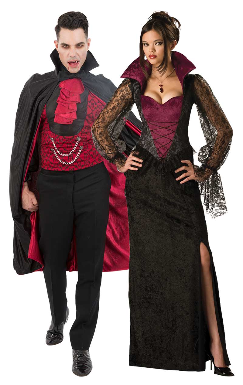 Gothic Vampiress & Count Bloodthirsty Couples Costume - Fancydress.com