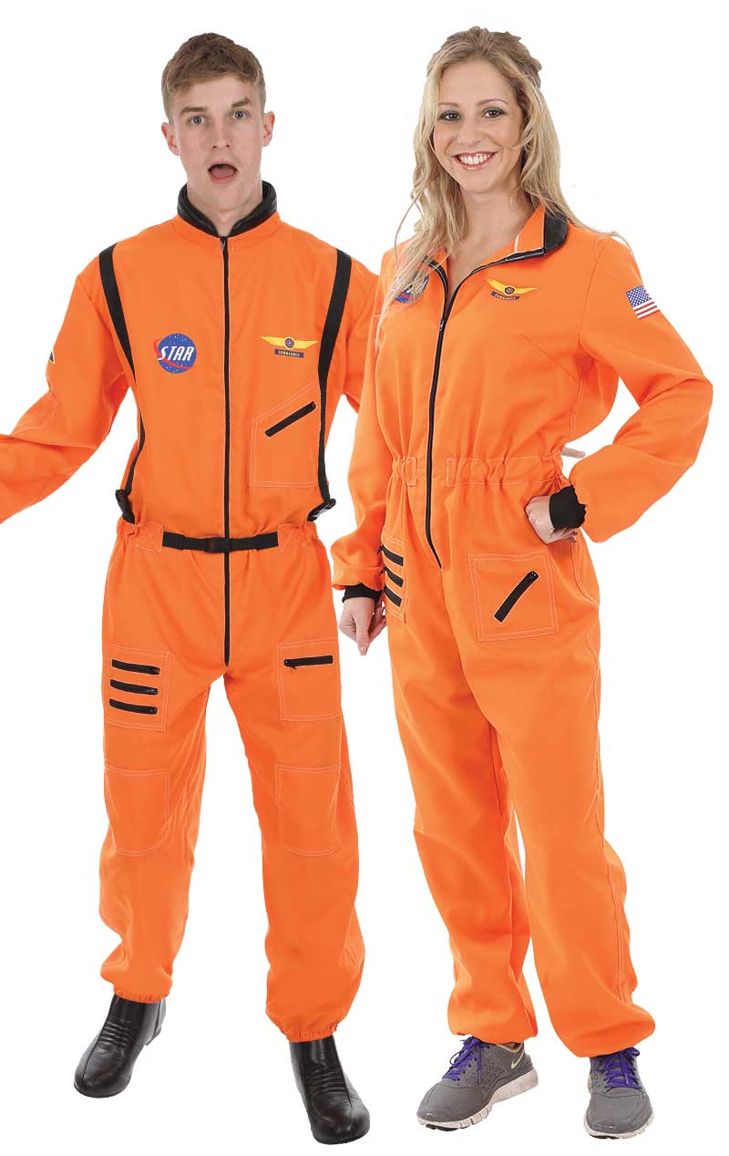 Orange Astronauts Couples Costume - Fancydress.com