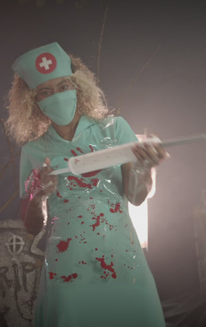 Frauen blutige Horrorkrankenschwester Kostüm
