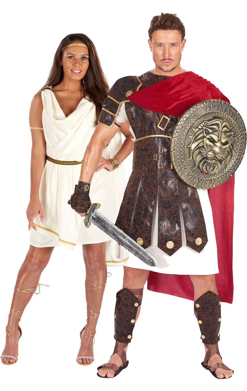 Roman Toga & Gladiator Couples Costume - Fancydress.com