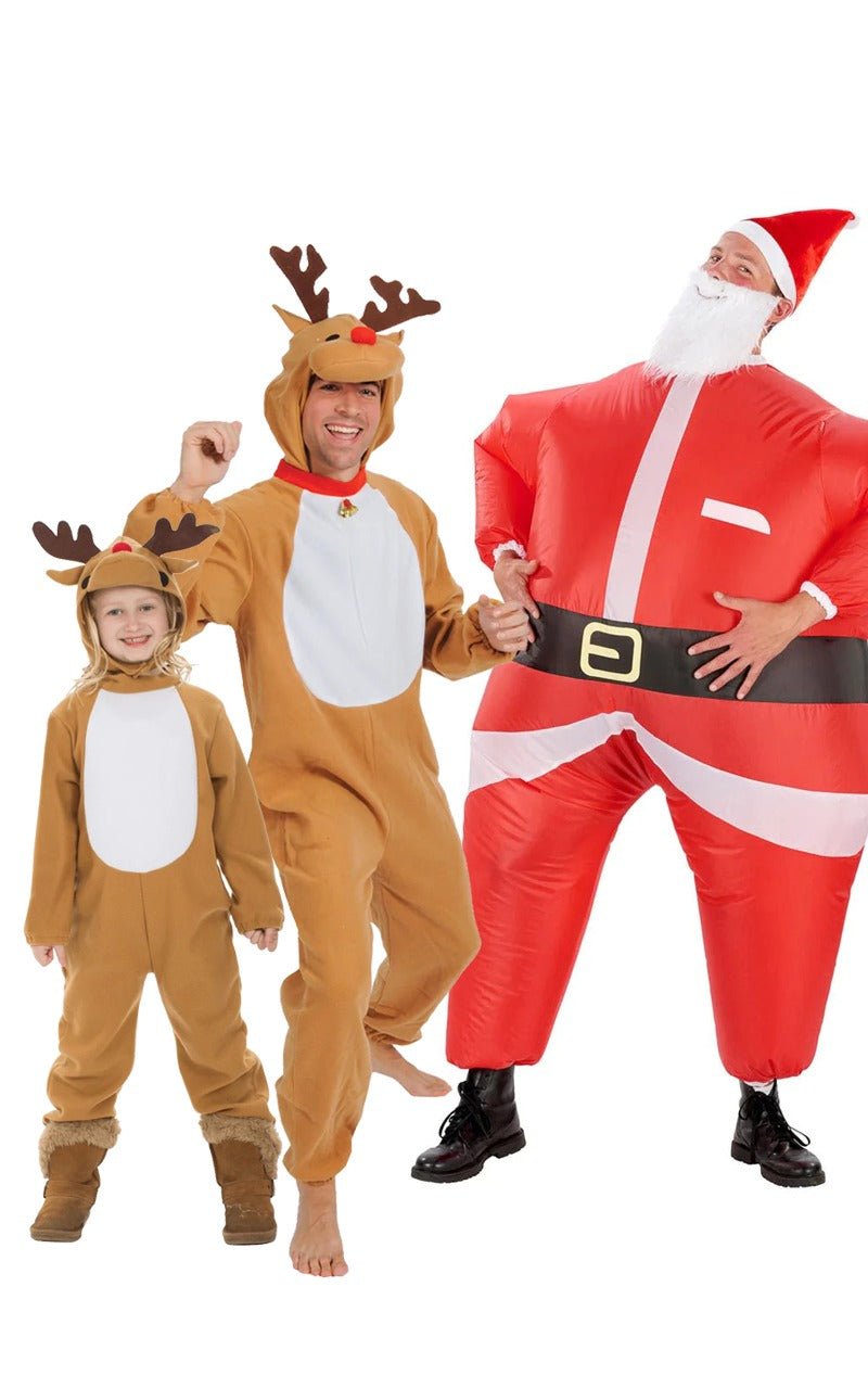 Santa & His Reindeers Family Group Costume - Fancydress.com
