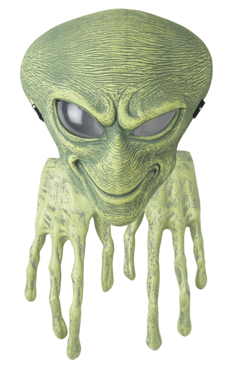 Grüne Alien -Facepiece & Hands Accessoire