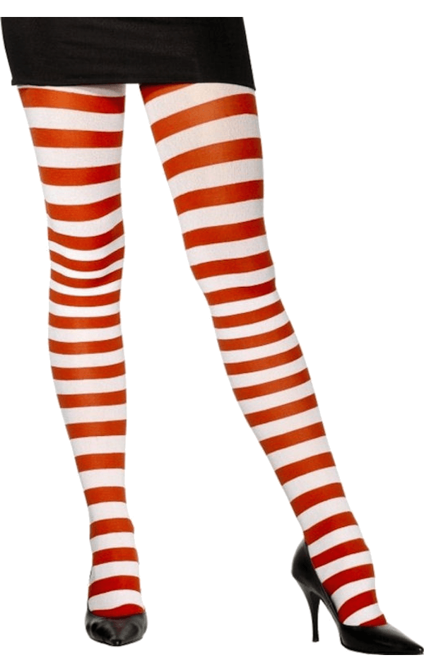 Red and White Striped Tights