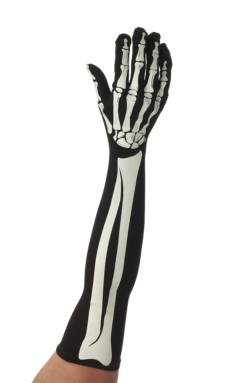 Gants longs de squelette