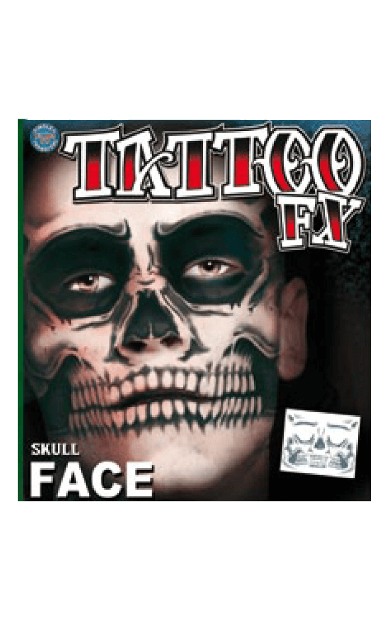 Skull Face Temporary Tattoo