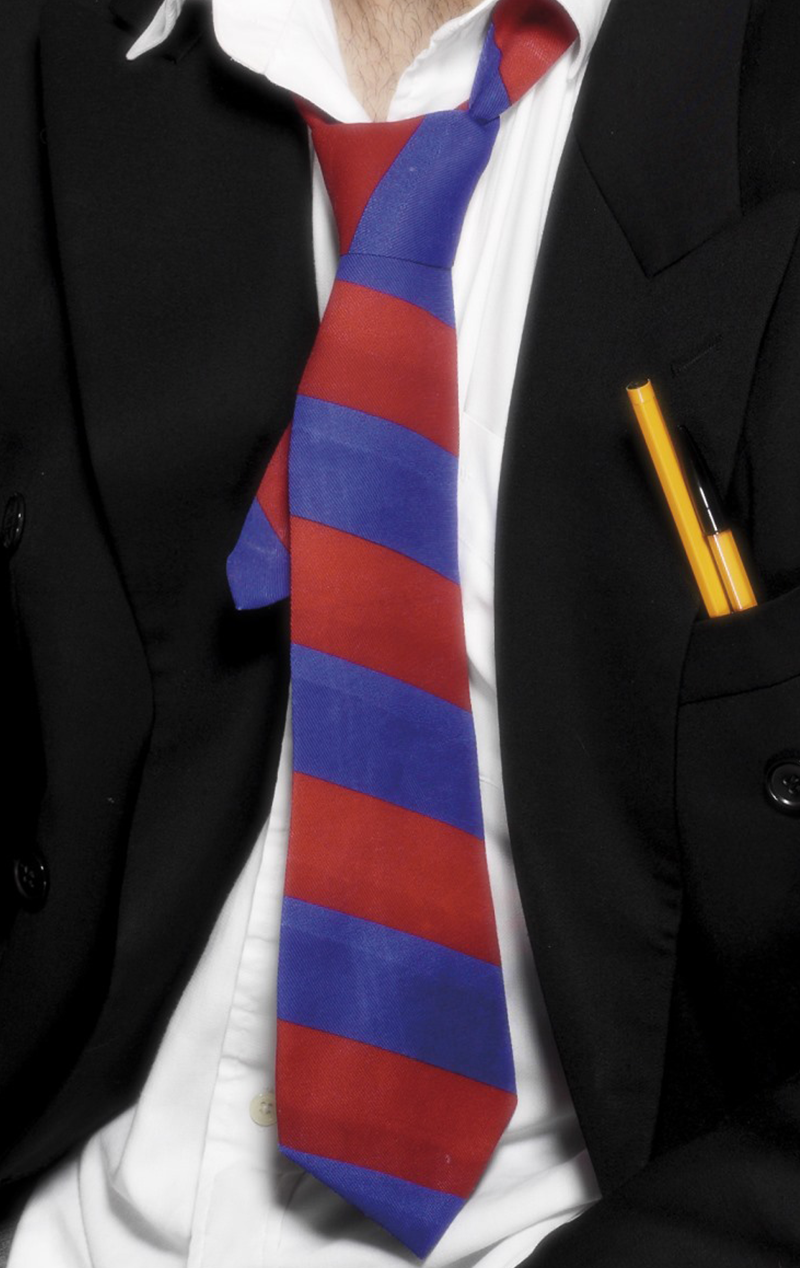 Rote und blaue Schule Krawatte Accessoire