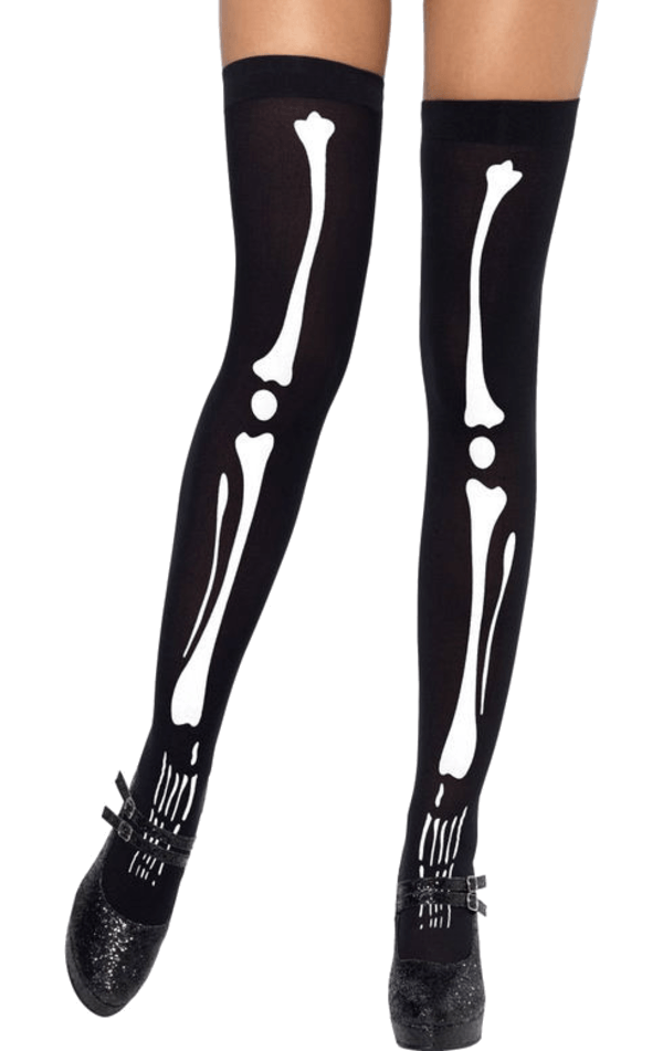 Skeleton Print Stockings