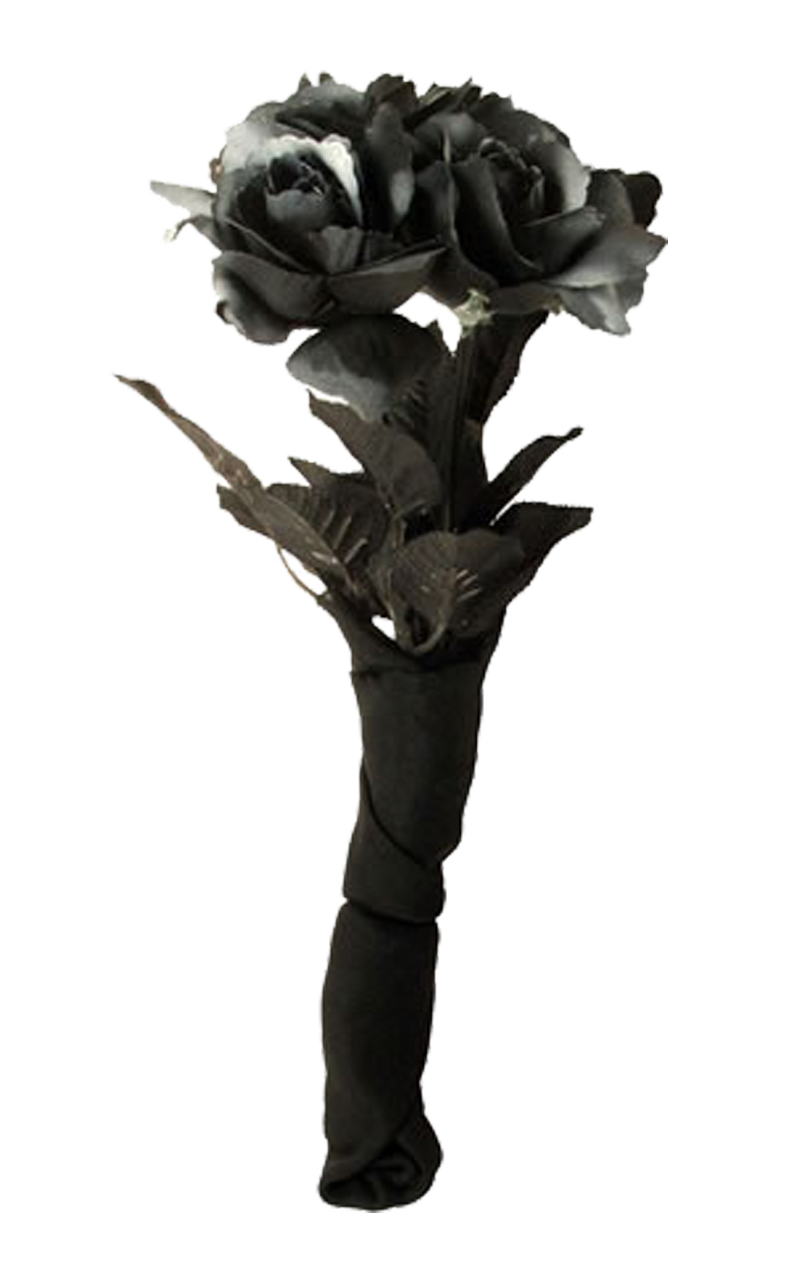 Black Corpse Bride Rose Bouquet
