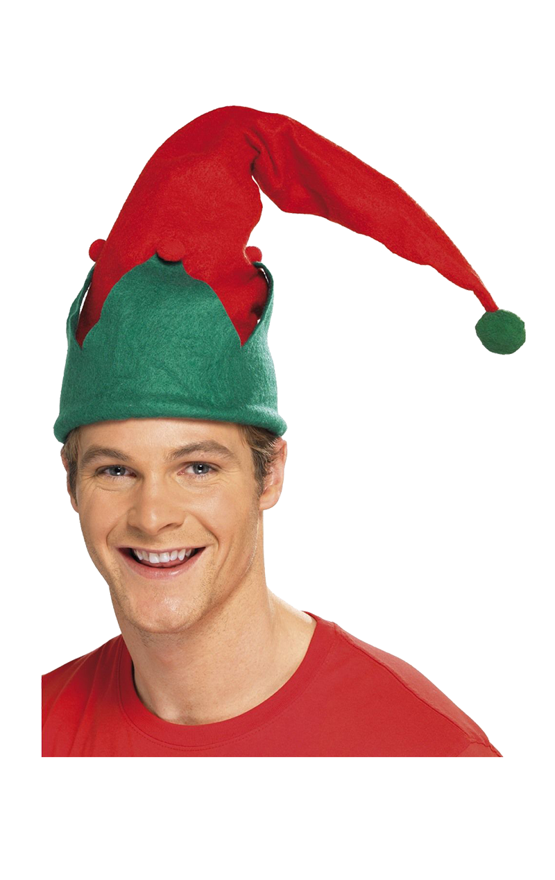 Accessoire de chapeau d'elfe rouge unisexe adulte