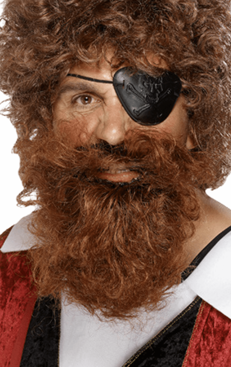 Accessoire barbe en nylon marron pirate